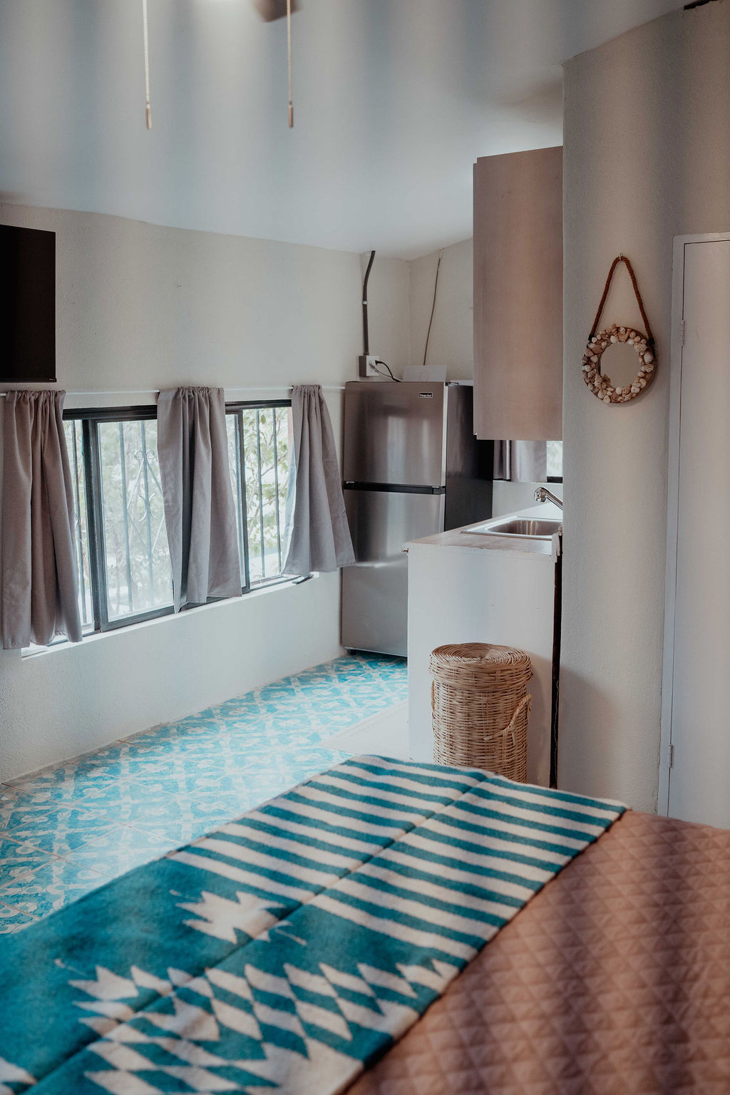 Large casita — teal tile floor and kitchenette